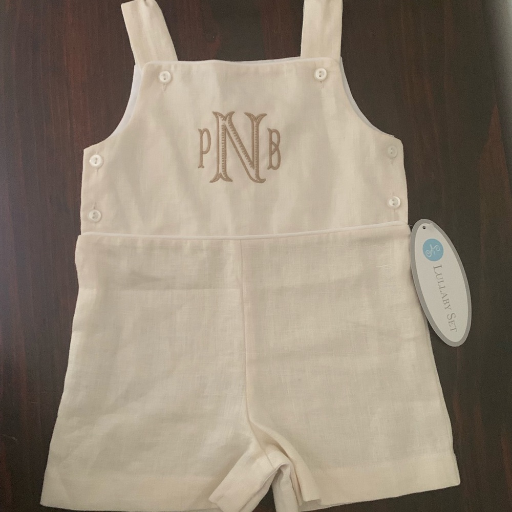 Lullaby Set - PBN initials embroidered.